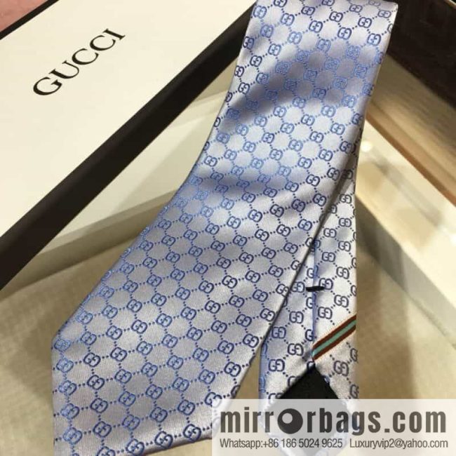 GUCCI Gucci 100% Top Jacquard Silk Double G Jacquard Tie - Image 3