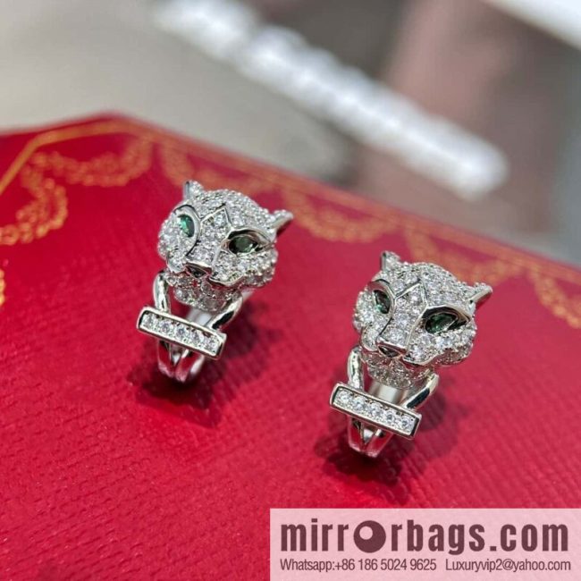 ❗️New product ❗️ ☀️ original order ☀️ Cartier PANTHÜRE DECARTIER Jungle series full drill leopard stud earrings ear shot earrings ☀️