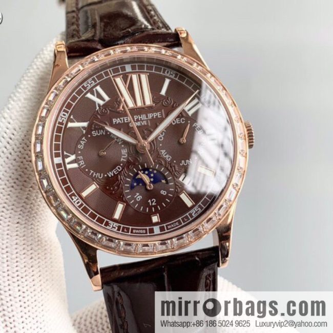 Patek Philippe Complex Series Six-Pin Men\'s Watch Original Imported 9100 Weeks and Months Moon Phase Kinetic Energy Function Movement Mechanical Watch - Image 4
