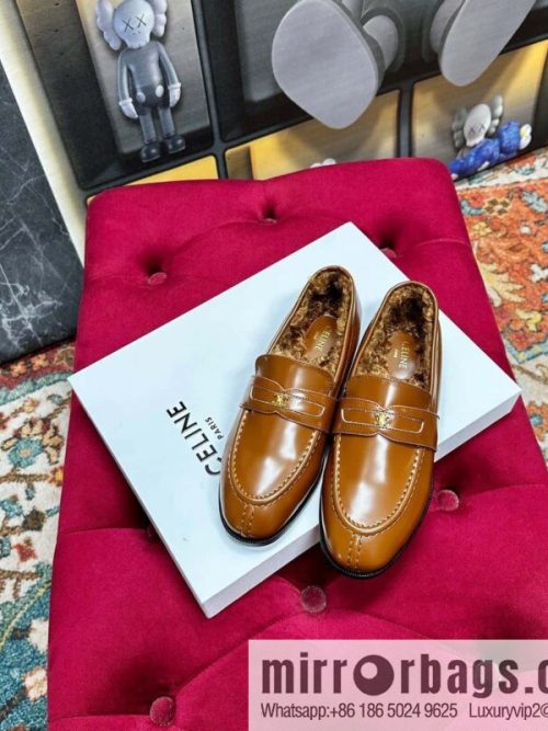 🐰🐰CELIN * E autumn and winter Arc de Triomphe loafers