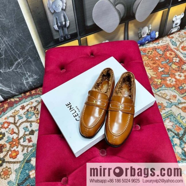 🐰🐰CELIN * E autumn and winter Arc de Triomphe loafers