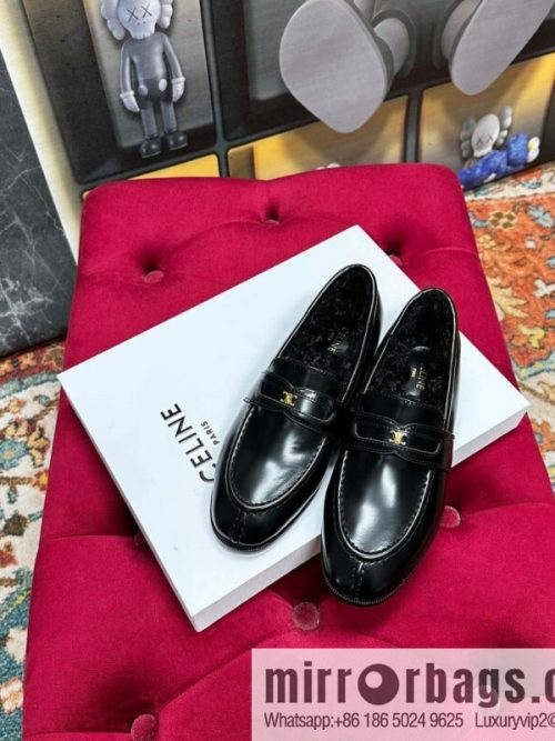 🐰🐰CELIN * E autumn and winter Arc de Triomphe loafers