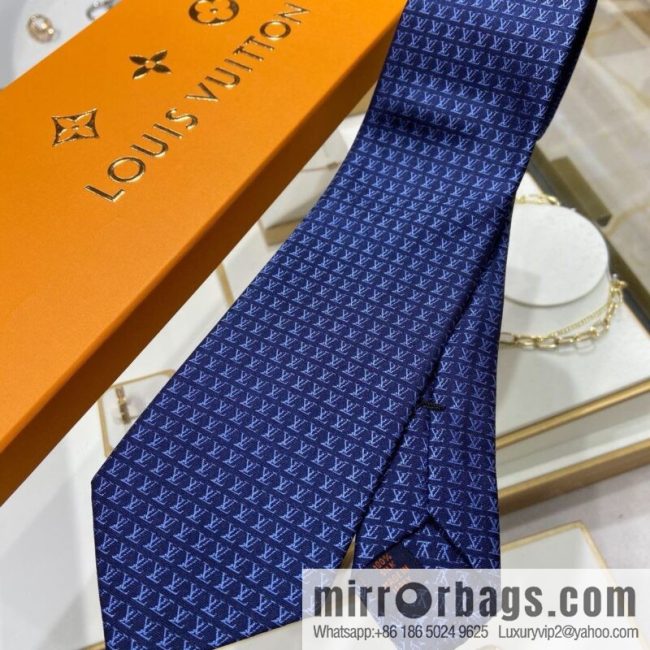 LV Louis Vuitton 100% Top Jacquard Silk L Letter Logo Tie M70952 - Image 2