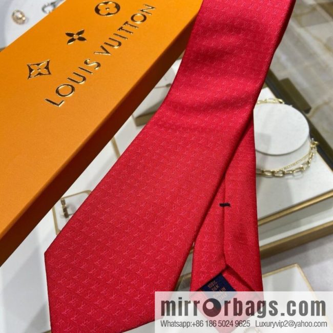 LV Louis Vuitton 100% Top Jacquard Silk L Letter Logo Tie M70952 - Image 3
