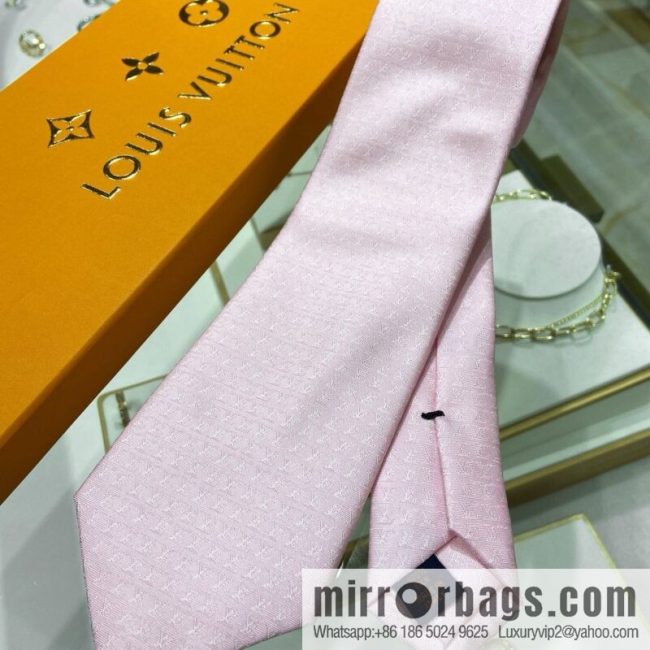 LV Louis Vuitton 100% Top Jacquard Silk L Letter Logo Tie M70952 - Image 5