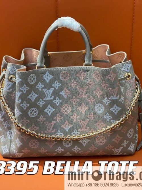 [Original single boutique] M23395 light gray, full leather shopping bag series BELLA TOTE handbag m23395 gray gradual change (cut-out)