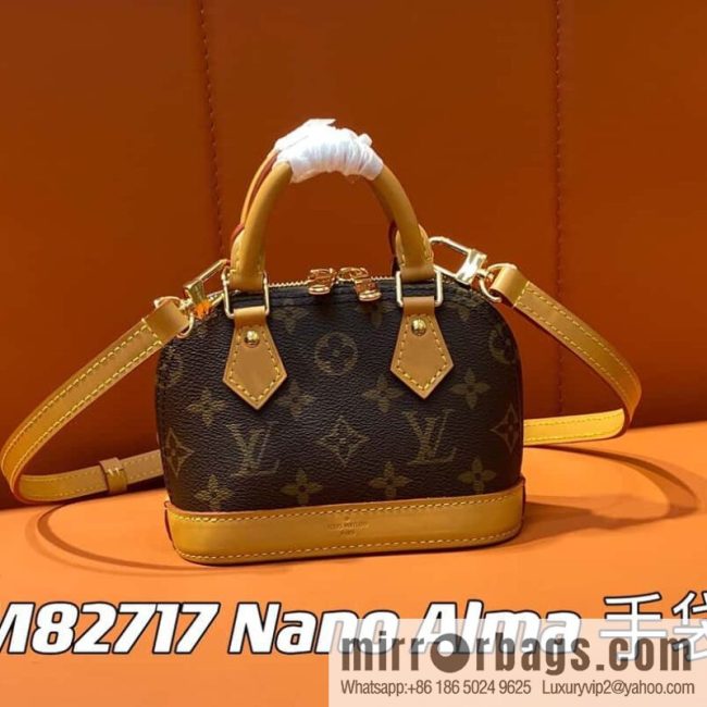 [Original single boutique] M82717 monogram mini shell bag series New launch Nano Alma handbag