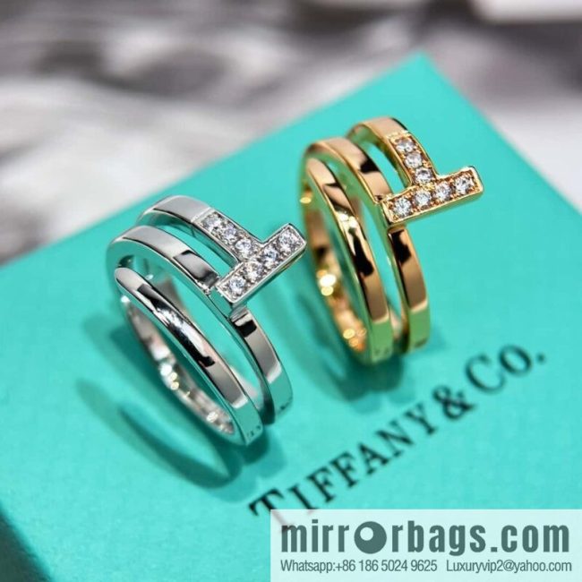 ☀️Three Ring ☀️ Tiffany & Co, Classic T Series, Three Ring Double T Ring ☀️