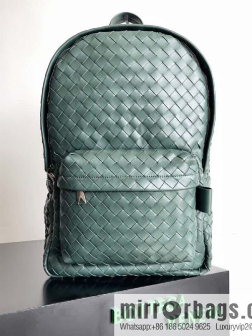 Large~ BV new woven backpack model number: 730732 dark green
