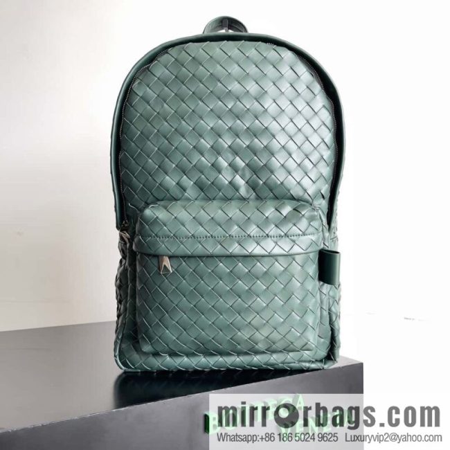 Large~ BV new woven backpack model number: 730732 dark green