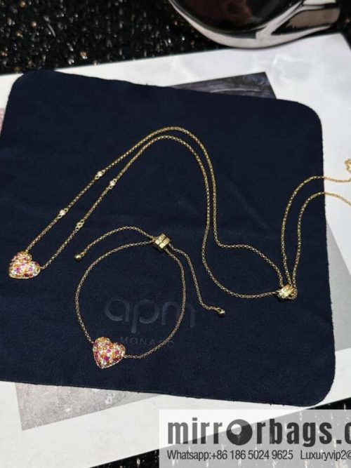 ❗New ❗ ☀ bracelet necklace ☀ APM Yang Zi same series, fuchsia love ❤️ peach heart adjustable bracelet necklace