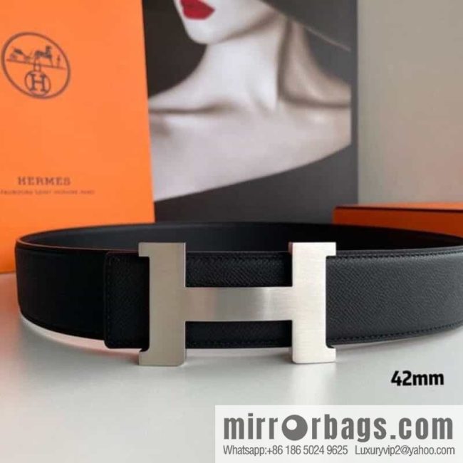 Hermes Hermes, gold silver solder joint metal buckle men\'s belt 4.2cm - Image 2