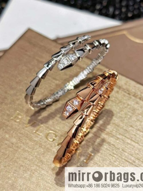 ❗️CNC Version ❗️ ☀️ Bulgari BVLGARI Narrow Edition Headtail Bracelet with Drilled Snake Bone ☀️ Rose Gold, Silver ☀
