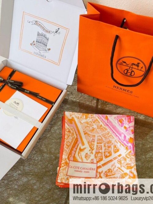 Hermes \"City of Horses\" 100% silk scarf