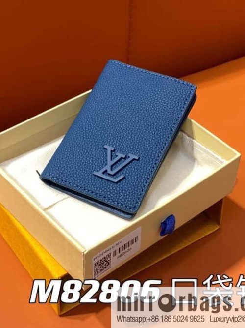 [Original order boutique] M82806 dark blue full leather card holder wallet series, pocket wallet m82275 82276