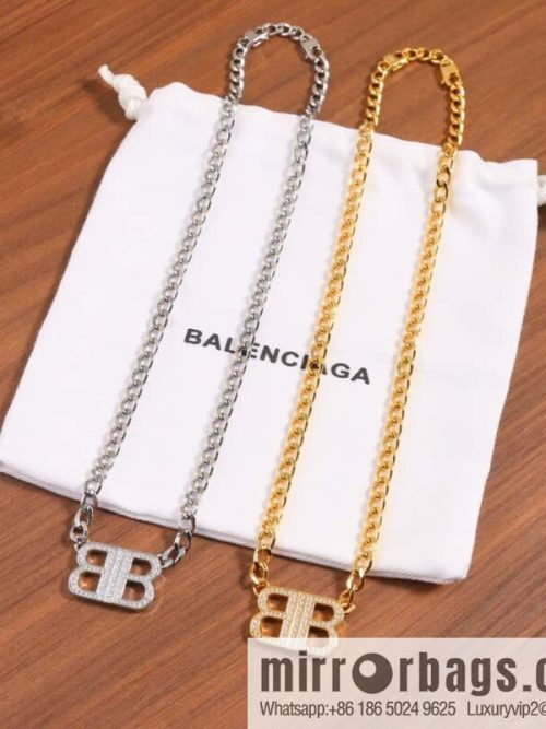 ☀️New Balenciaga BALENCIAGA Double B Full Diamond Necklace