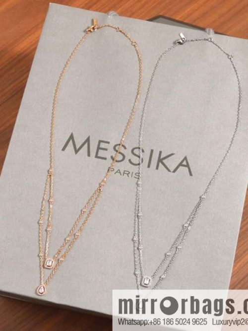 ☀️Messika MYTWIN Series Double Water Drop Rock Sugar Diamond Necklace