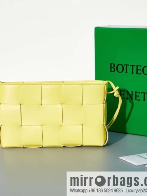 #BV 2023 Cassette Ribbon Underarm Bag, Model: 730543 Model 80846 Jelly Yellow