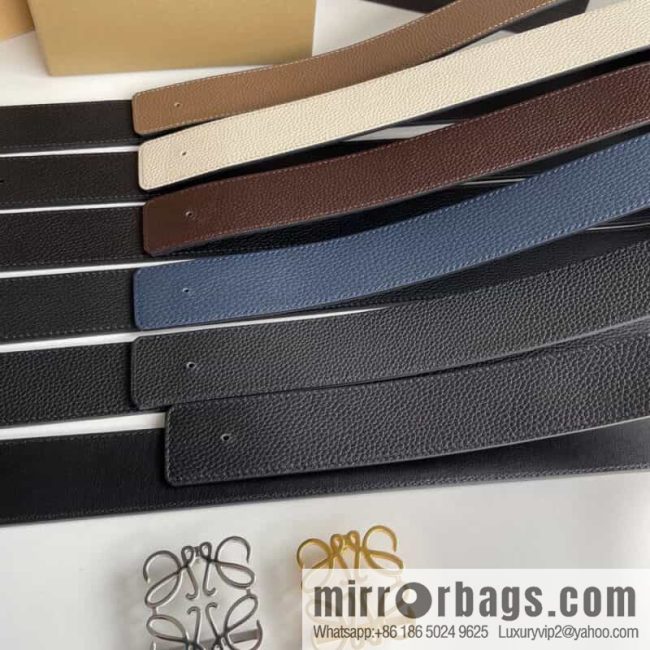LOEVE Luo Yiwei stainless steel logo pattern metal buckle with the first layer of cowhide double-sided belt 40mm