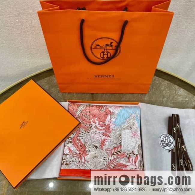 Hermes 100% silk handmade hemmed scarf - Image 3