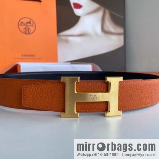 Hermes Hermes H Home Original Leather Lychee Men\'s 38mm Belt - Image 7
