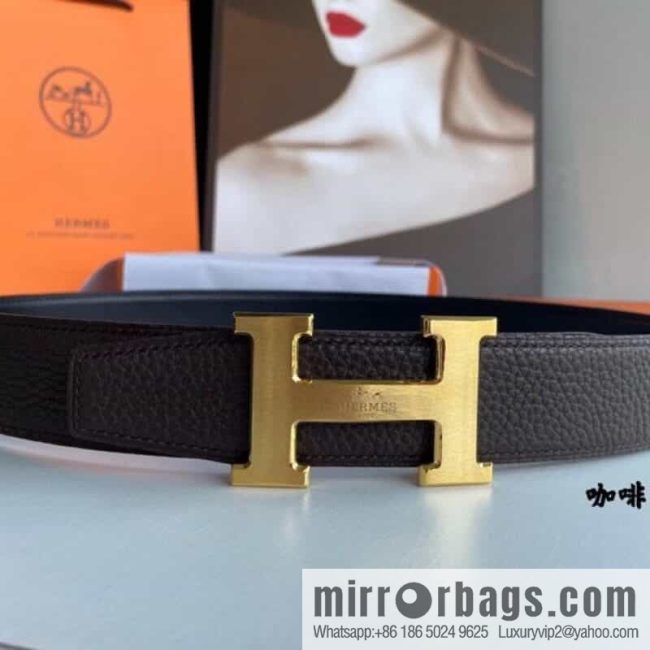 Hermes Hermes H Home Original Leather Lychee Men\'s 38mm Belt - Image 5