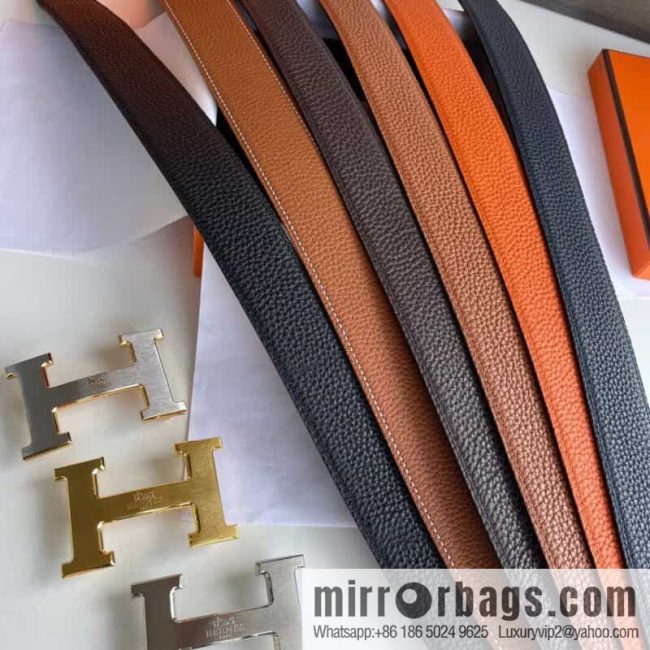 Hermes Hermes H Home Original Leather Lychee Men\'s 38mm Belt