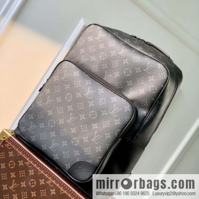 M45335 Black Flower Dean backpack Monogram Macassar backpack