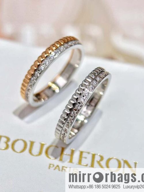 ❗New ❗️ BOUCHERON/Boucheron QUATRE RADIANT Series Ring Single Row Diamond Ring ☀️ US Size 678