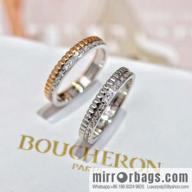 ❗New ❗️ BOUCHERON/Boucheron QUATRE RADIANT Series Ring Single Row Diamond Ring ☀️ US Size 678