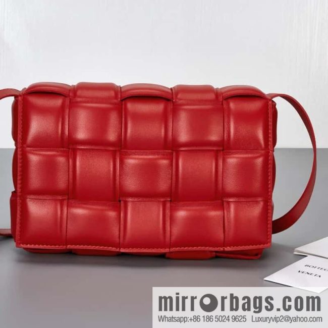 Bottega Veneta Padded Cassette Bag Model; 591970 BV Cassette Pillow Bag, Queen Red