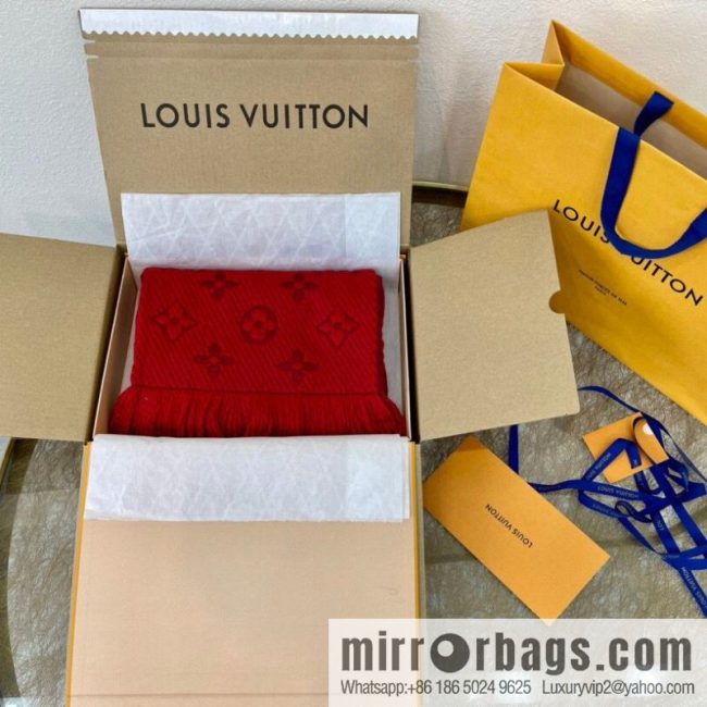 LV Louis Vuitton Monogram large flower pattern wool scarf M72432