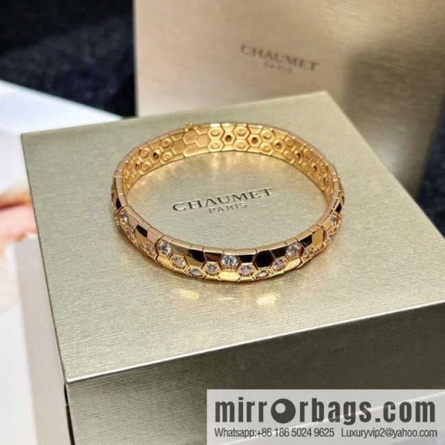 ❗️New ❗️ ☀️ CHAUMET BEE MY LOVE Love Nest Series Wide Edition Honeycomb Bracelet Bracelet ☀️