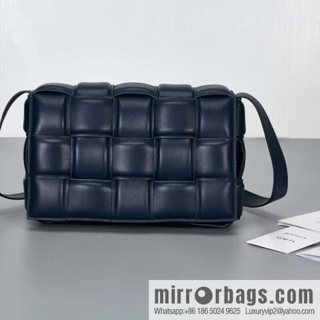 Bottega Veneta Padded Cassette Bag Model; 591970 BV Cassette Pillow Bag, Dark Blue