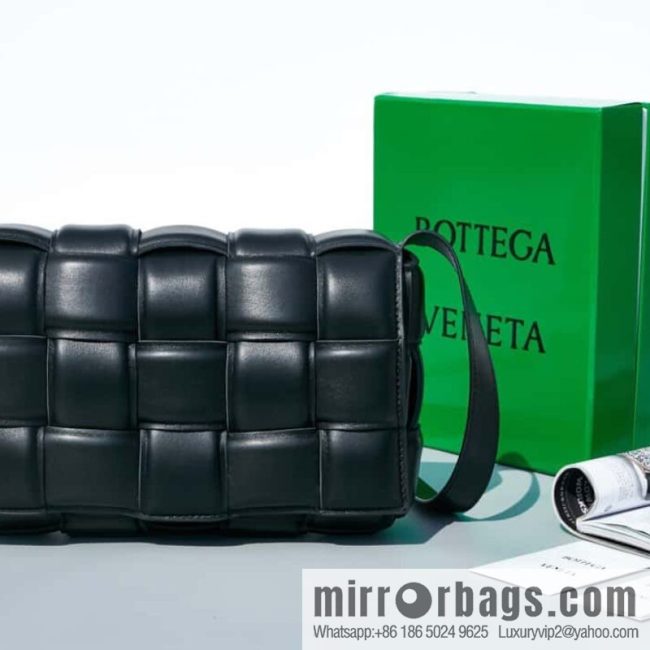 Bottega Veneta Padded Cassette Bag Model; 591970 BV Cassette Pillow Bag black silver buckle