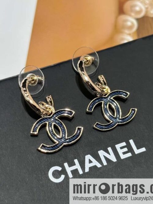 ❗️New ❗️ ☀️ new ☑️ chanel c2 double c denim stud earrings ☀️