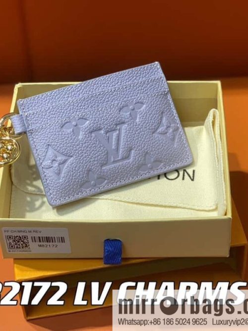 [Original single boutique] M82171 light purple, full leather M82739 card holder wallet series LV CHARMS card holder