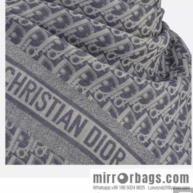 Dior Alphabet Print Denim Blue Shawl 15DOB140I162_C525 - Image 2