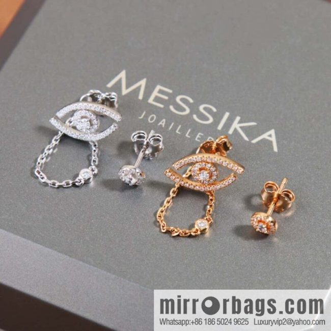 ☀️Messika LUCKY EYE Full Diamond Lucky Eye Stud Earrings ☀️