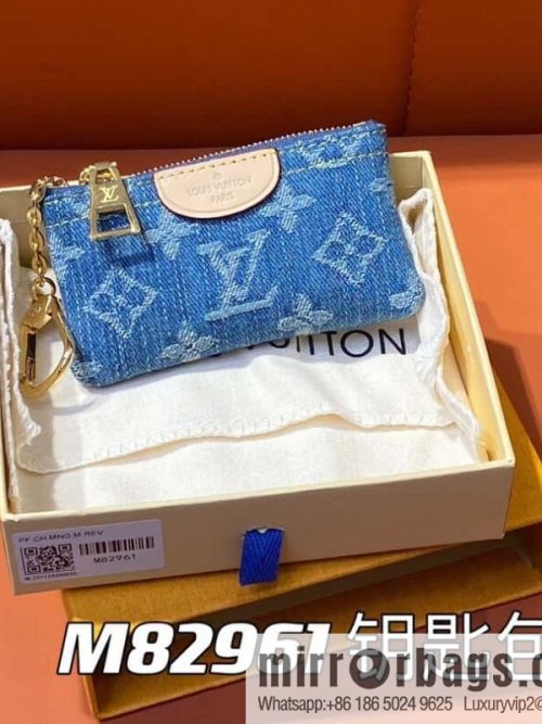 [Original order boutique] M82961 blue denim, key bag wallet series, this zipper zero wallet