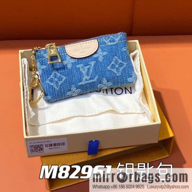 [Original order boutique] M82961 blue denim, key bag wallet series, this zipper zero wallet