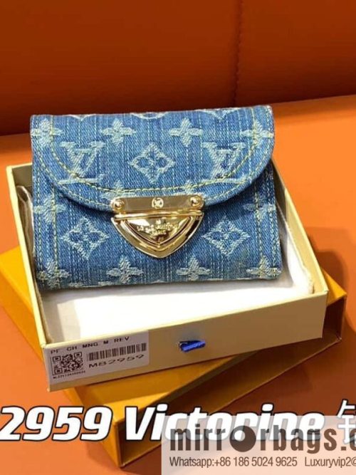 [Original order boutique] M82959 blue denim, flip wallet series Victorine wallet