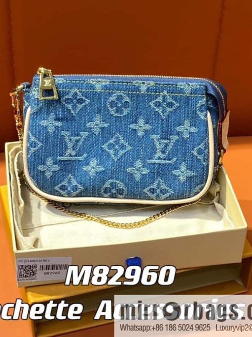 [Original order boutique] M82960 blue denim mini mahjong bag series Mini Pochette Accessories small handbag
