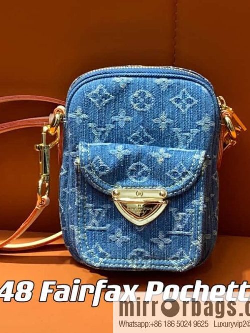 [Original order boutique] M82948 blue denim, mailman bag series Fairfax Pochette handbag