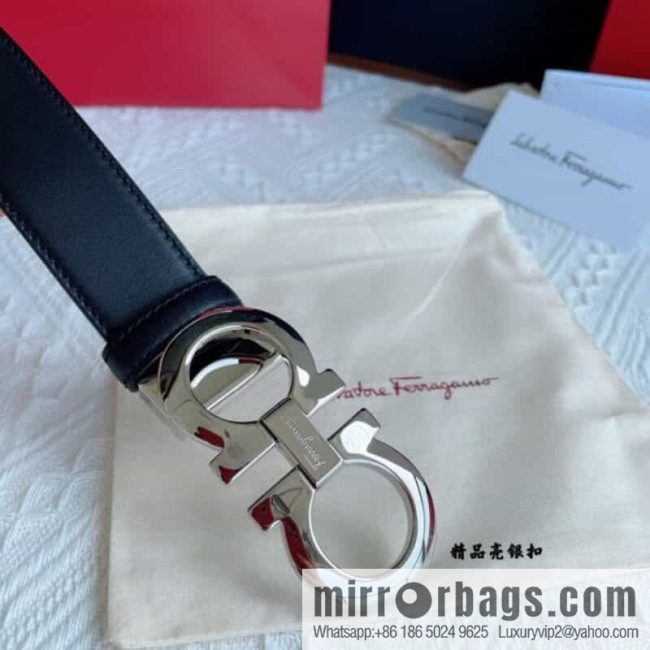 Ferragam Ferragamo, exquisite inverted 8-character hanging buckle hair, hair belt 3.5cm - Image 2
