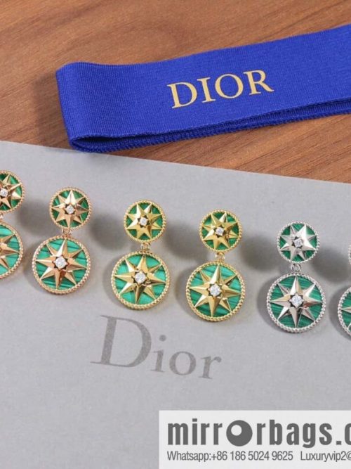 New ☑️ DIOR Dior octagram malachite compass stud earrings