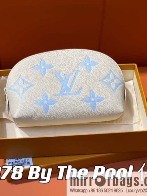 [Original single boutique] M24378 silk screen beige, full leather pouch series By The Pool pouch