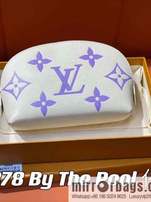 [Original single boutique] M24378 silk screen purple, full leather pouch series By The Pool pouch