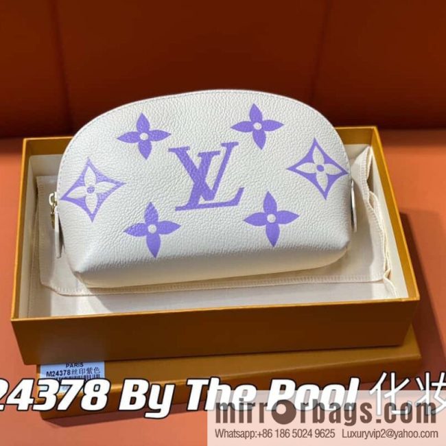 [Premium‑quality] M24378 silk screen purple, full leather pouch series By The Pool pouch