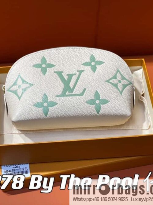 [Original single boutique] M24378 silk screen green, full leather pouch series By The Pool pouch